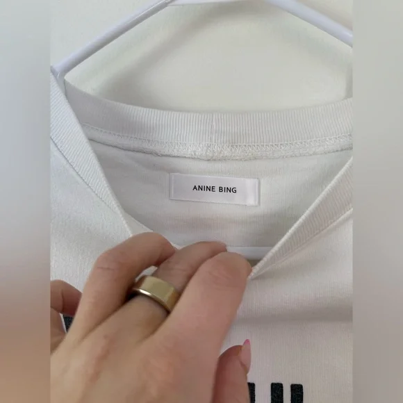 Anine Bing Ramona Empowerment Sweatshirt In White Medium - Picture 7 of 7